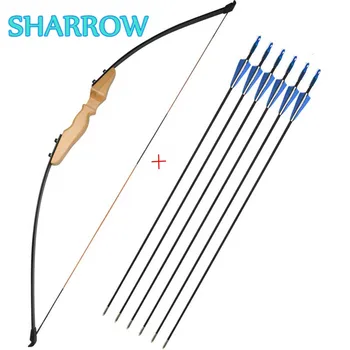 

1Pc 40lbs Adult Archery Straight Takedown Recurve Bow Right Hand with 6pcs Fiberglass Arrows For Shooting Practice Accessories