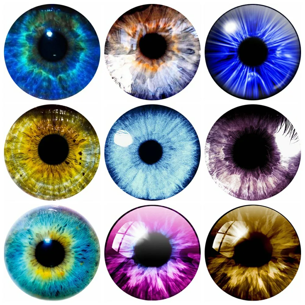 

20pcs 8~30mm Eye Round Glass Cabochon DIY Jewelry For Pendant Necklace Keychain Z-G1501