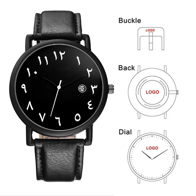 

BAOSAILI CL004 Arabic Number Custom Watch Add Your Own Logo Women Men Watch My Brand Name Logo Customized