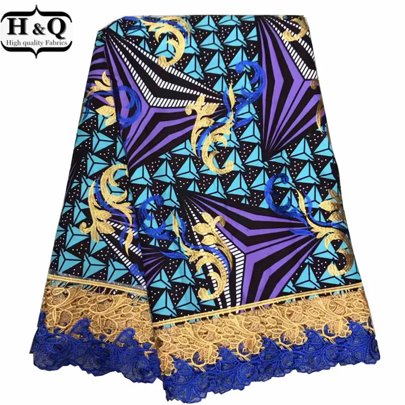 

6 Yards/Piece Wax Lace Embroidered Lace High Quality African Print Wax Lace Fabric 2019 Fashion Guipure Lace Fabric for Women