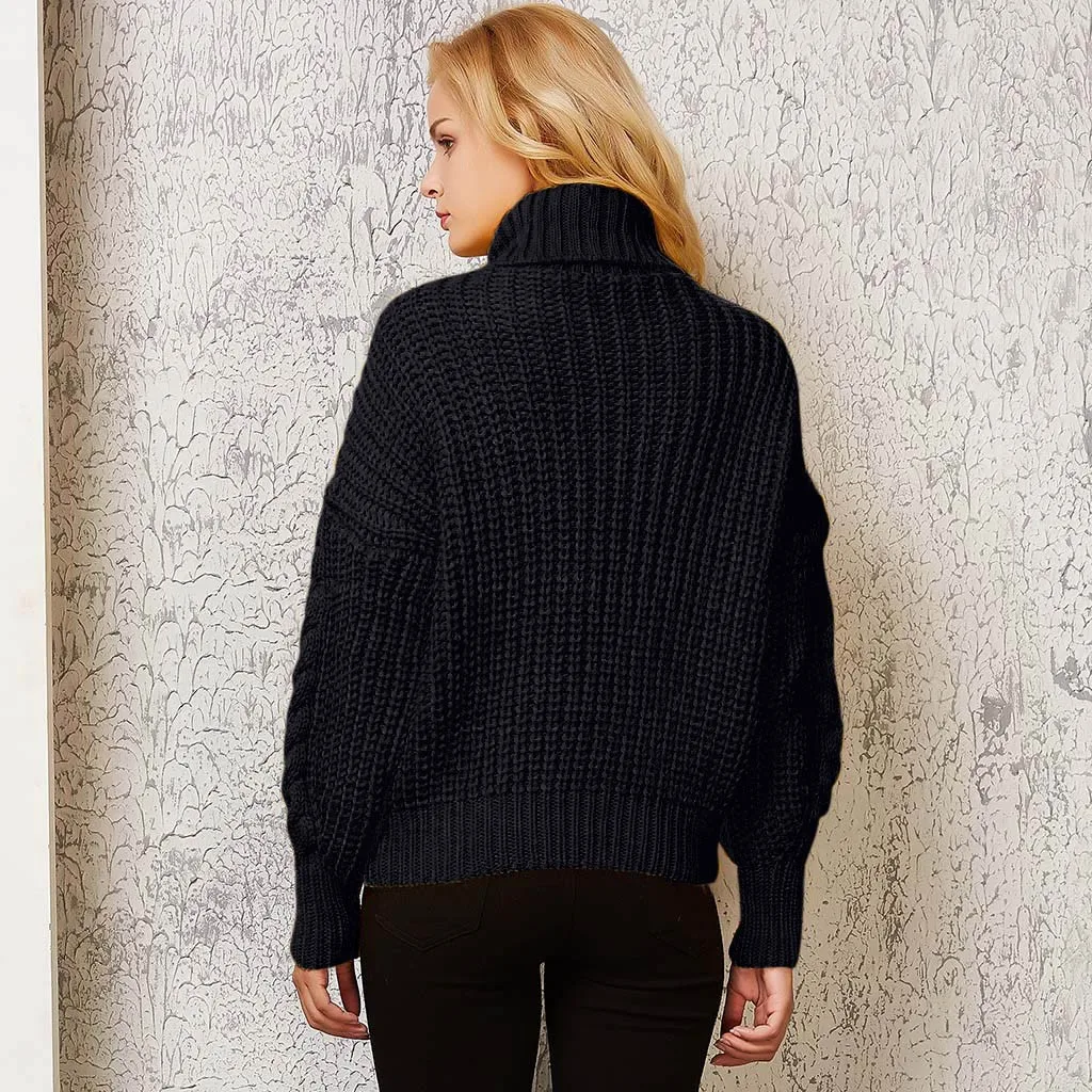 SAGACE, однотонный вязаный свитер с высоким воротом, Женские топы с длинными рукавами, женские Мягкие осенние пуловеры высокого качества