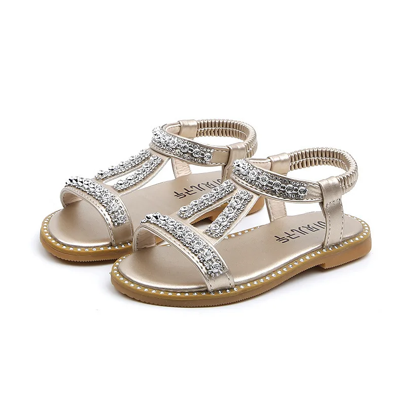 Pink Gold Silver Baby Girl Shoes Kids Sandals Children soft bottom Rhinestone Princess Shoes Beach shoes fille chaussure 12M-6T