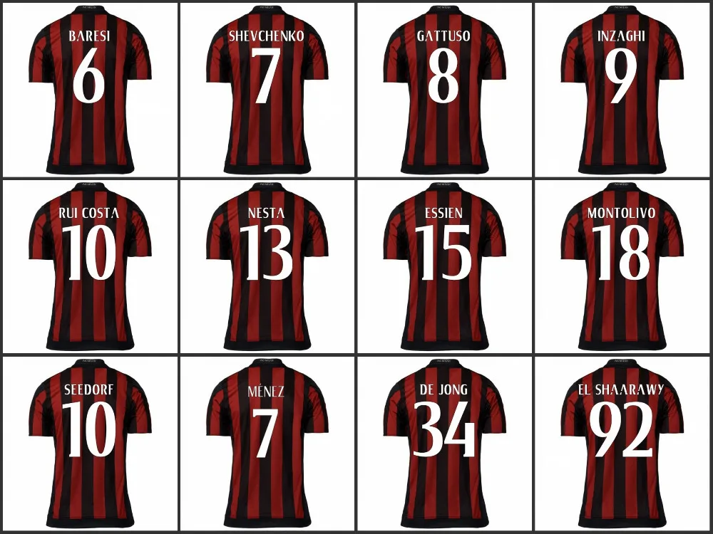 vochtigheid Extreem beweging Top Thai quality 2016 AC milan soccer jersey shirt 15 16 MALDINI SHEVCHECO  INZAGHI RUI COSTA NESTA BOBAN MENEZ MONTOLIVO jerseys|jersey shirt|jersey  tee shirtshirt tee - AliExpress