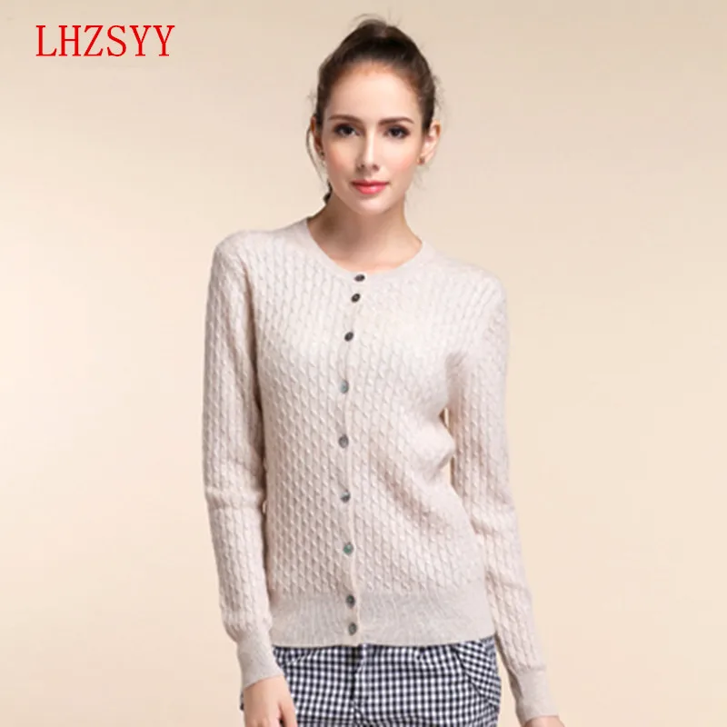 LHZSYY 2016 New Cashmere Sweater sweater Knit Cardigan Twist fitting Long sleeved Sweater Girl 11 color choices