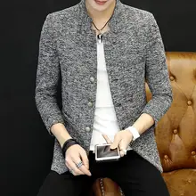 Новинка, Мужской Блейзер, куртка с воротником-стойкой, мужской повседневный приталенный костюм, пальто Terno Masculino, Мужское пальто