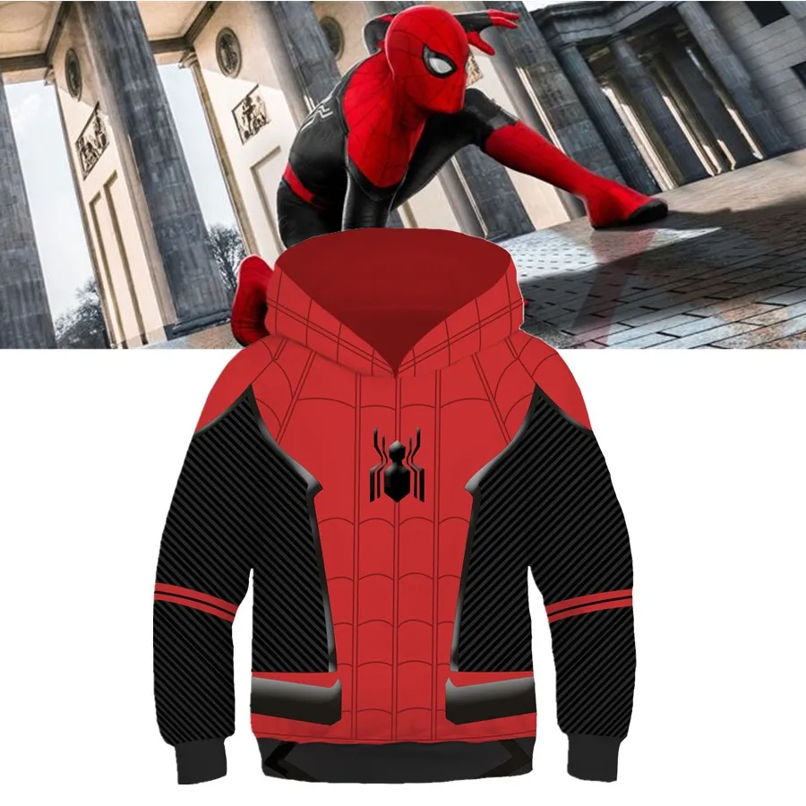 

Spiderman Cosplay Costume Movie Far From Home Kids Men Sweatshirt Hoodie