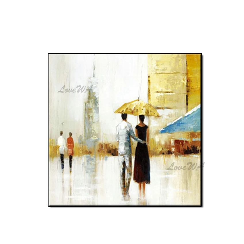 

Textured Paris Street Art Oil Painting 100% Hand Painted Knife Canvas Paintings Wall Art Artwork Street Scene Art For Home Wall