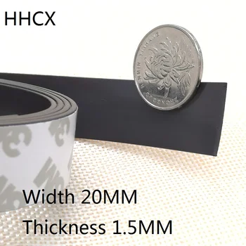 

5 Meter Rubber Magnet 20*1.5 mm self Adhesive Flexible Magnetic Strip Rubber Magnet Tape width 20mm thickness 1.5mm 20x1.5 mm