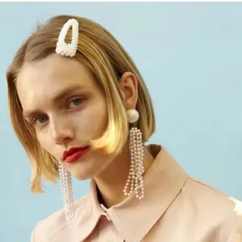 

2019 Simple European and American Gold-plated Pearl Hair Clip Women Hair Jewellery Hair Luxury Accessories Tiara Joyas