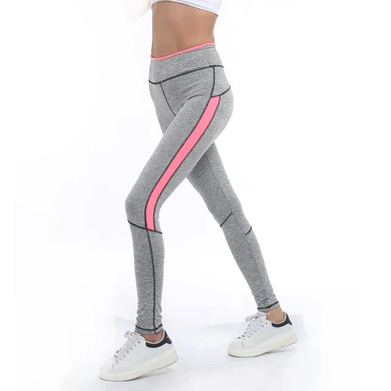 2017 Women Lady Activewear Pink Legging Spring Summer light grey Pant Autumn High Waist Leggins 1208 American Original Order 15