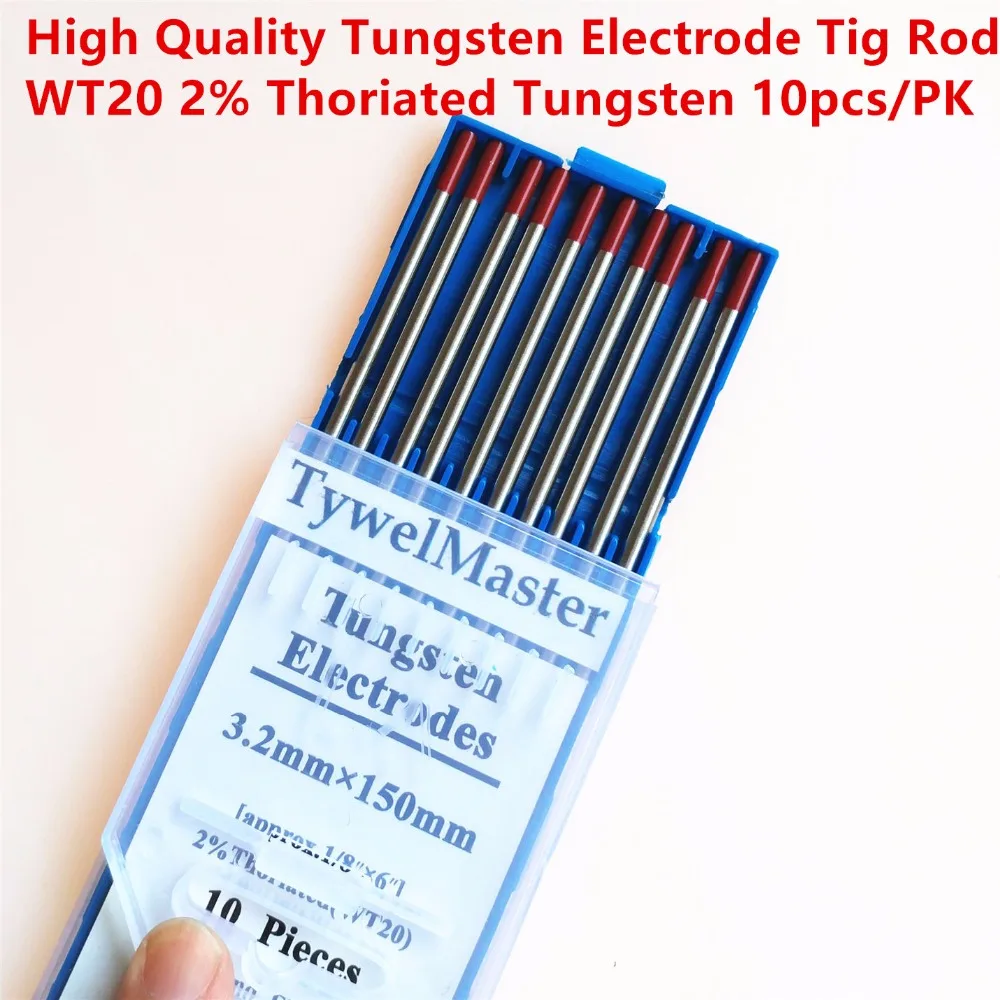 WT20 TIG Welding Tungsten Electrode 2% Thoriated 1.0 x 150mm .040" x 6"Red PK/10