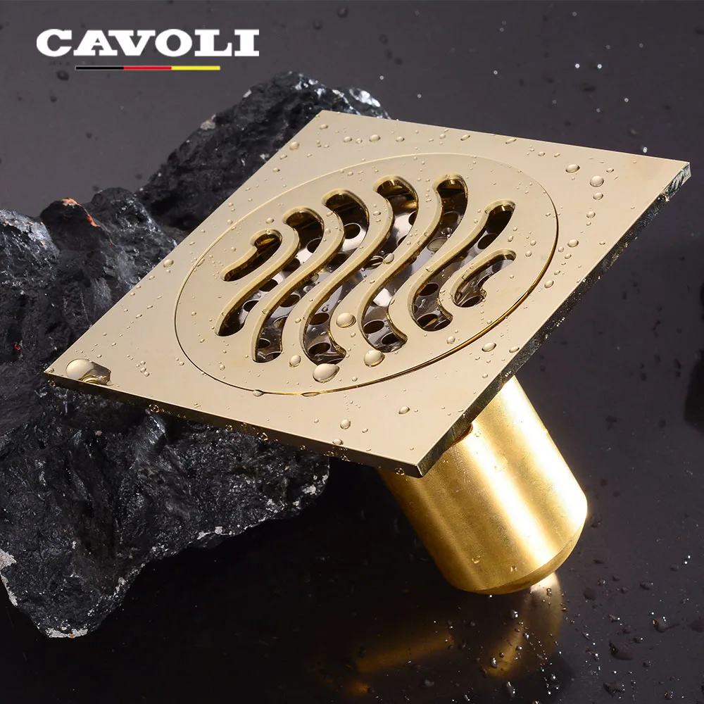Cavoli Gold Ripple Floor Drain Cover Colander Shower Waste Drainer Bathroom Kitchen Colander