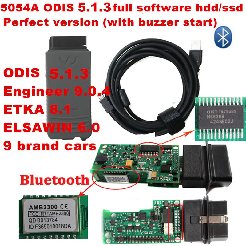 OKI VAS 5054A ODIS V4.4.1 Keygen Bluetooth AMB2300 с ODIS 5.1.3 HDD/SSD полное Программное обеспечение VAS5054 для VAG готов к использованию