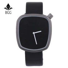 BGG Luxury Irregular Shape men wristwatch Men’s Leather Strap Quartz watches Fashion Military Sport Watch simple male clock hour