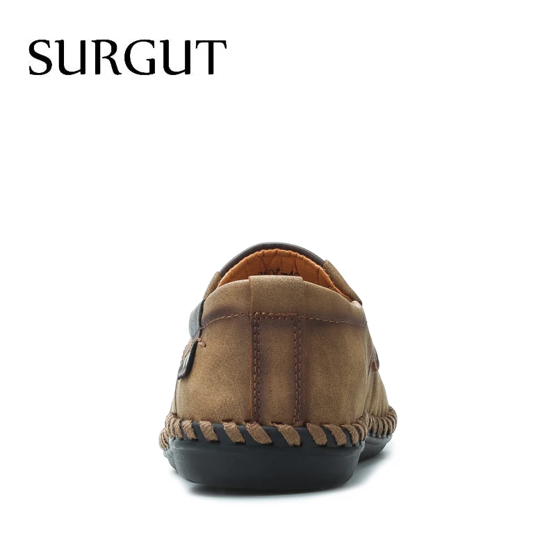 Мужская обувь на плоской подошве SURGUT, повседневные деловые официальные офисные дышащие полуботинки цвета хаки, больших размеров 38-46, для весны и осени