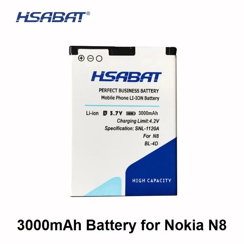 

HSABAT 3000mAh BL-4D BL 4D Mobile Phone Battery Use for Nokia N97 MINI E5 N8 E7 N8 803 N803 702T E6 N5 210 T7-00