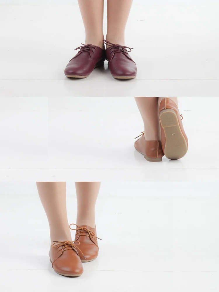 Movland/Женская обувь на плоской подошве ручной работы из натуральной воловьей кожи; Повседневная обувь в британском стиле с закрытым носком в стиле «Древний дзен» и «mori girl»; 2 цвета