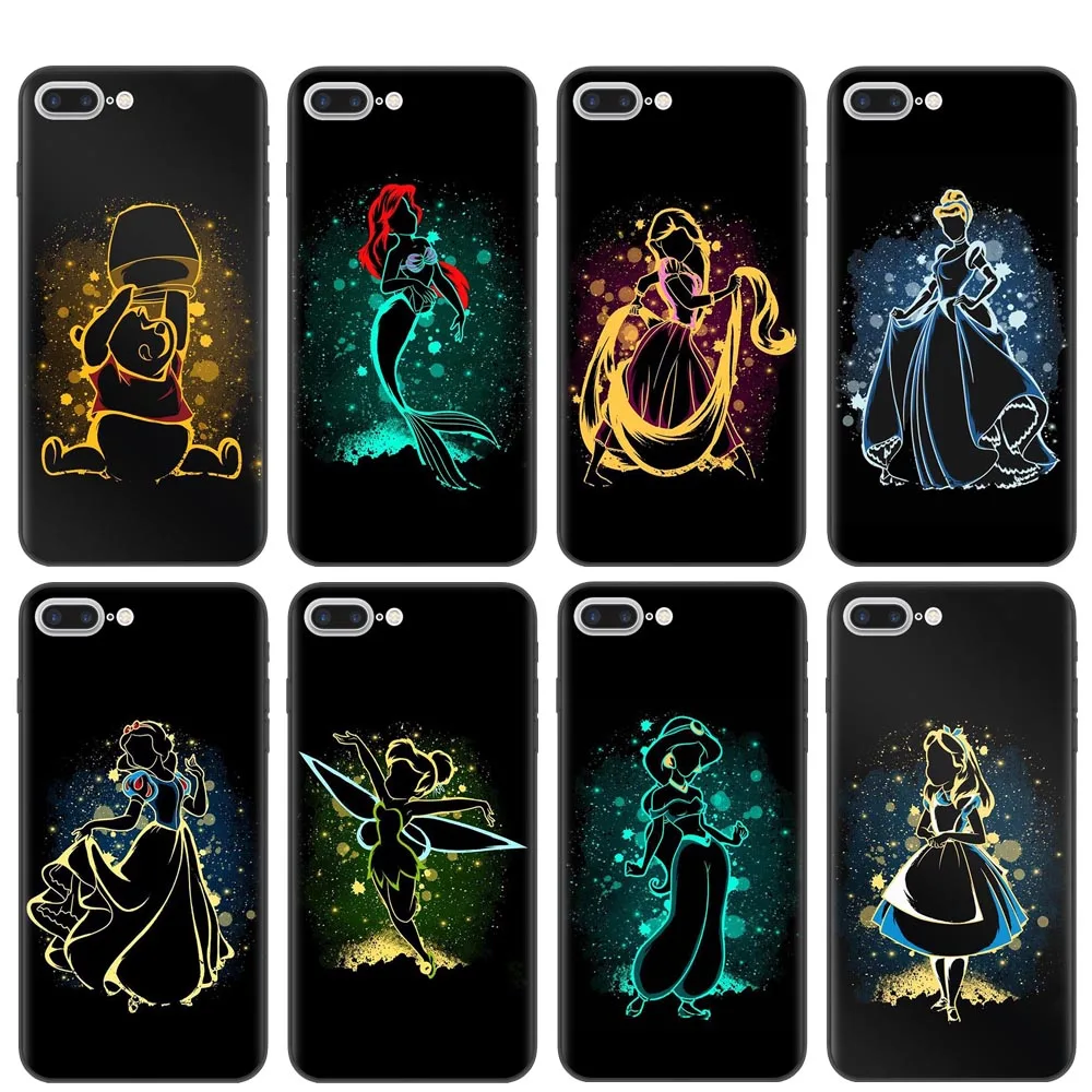 

Snow White Alice Little Mermaid Stitch Bambi Case For Coque iPhone 11 Pro XS Max X XR 8 7 6 6S Plus 5S SE Soft TPU Phone Cover