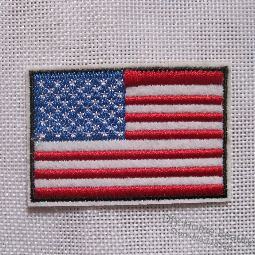 

7.2*5 CM 1 PCS American Flag Patches for Clothing DIY Stripes parches Iron on Embroidered Clothes Stickers Custom Badges @OO 2