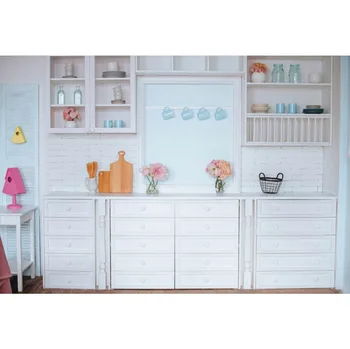 

Laeacco Gray Backdrops For Photography Kitchen Brick Wall Cupboard Baby Interior Photographic Backgrounds Photocall Photo Studio