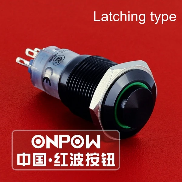 

ONPOW 16mm Latching High Round actuator 12V,24V,110V Angel eye LED Aluminium Alloy Push Button Switch (LAS2GQH-ZE/A) CE,RoHS