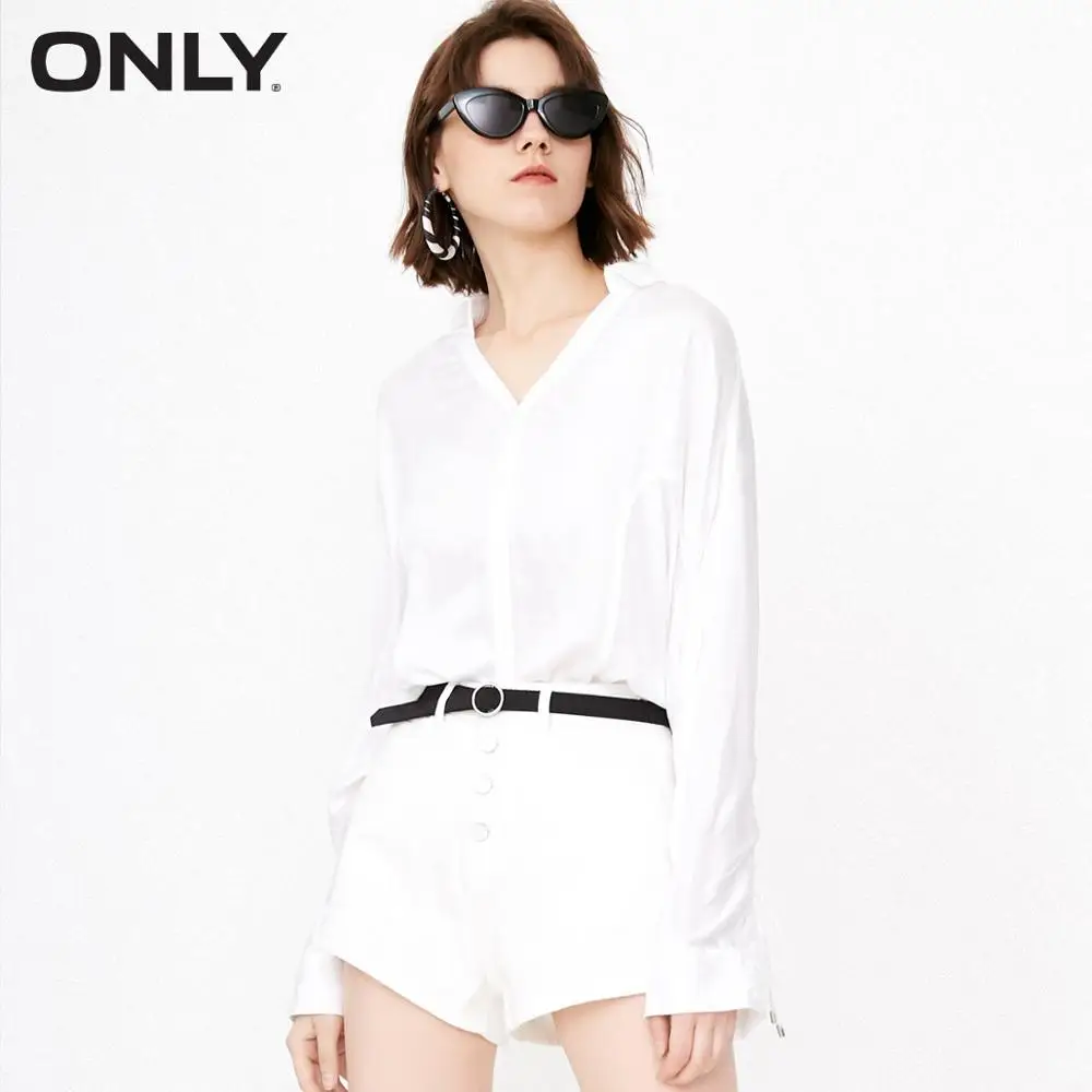 Только женская новая плиссированная рубашка с длинными рукавами | 118305502 - Цвет: WHITE
