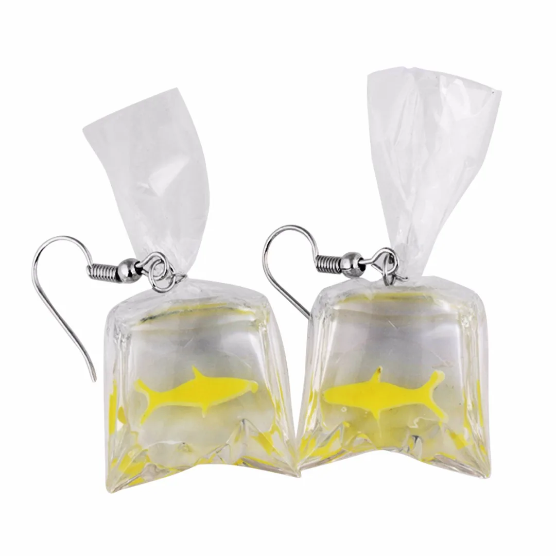 Hot Fashion Charms Dangle Earring For Women Ctue Statement Water Bag Drop Earring Punk Shell Goldfish Earring Shellhard Jewelry