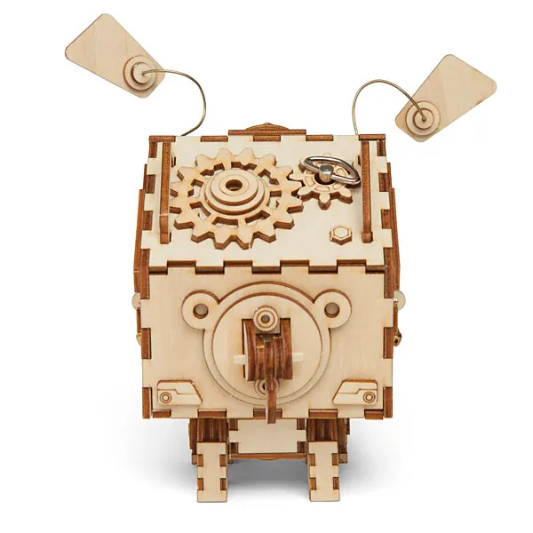 Robotime 3D головоломка DIY движение деревянная модель собаки игрушки для детей девочек мальчиков обучения мозгу музыкальная шкатулка Seymour AM480