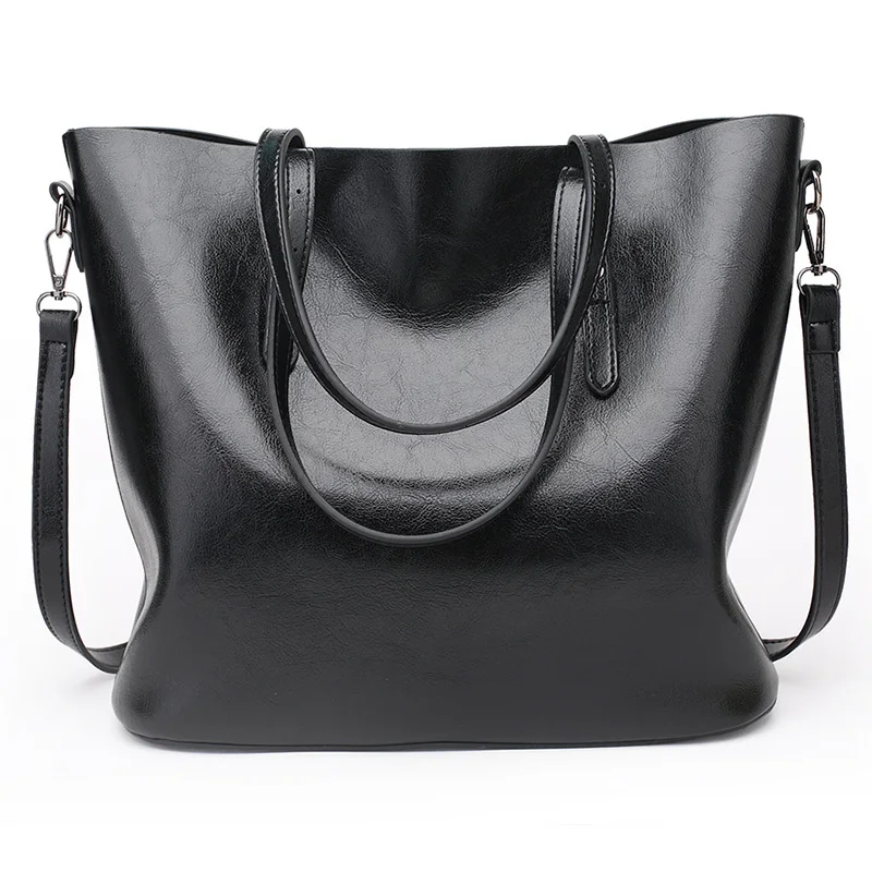 

2017New Women's Handbag Bucket Bag Thick Ladies Bag Large Capacity Female Shoulder Bag Simple High-Quality Elegant Beautiful Bag