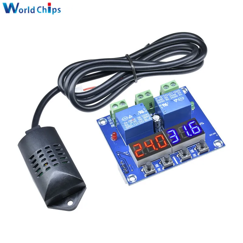 

XH-M452 Thermostat Temperature Humidity Control Thermometer Hygrometer Controller Module Dual Output DC 12V LED Digital Display