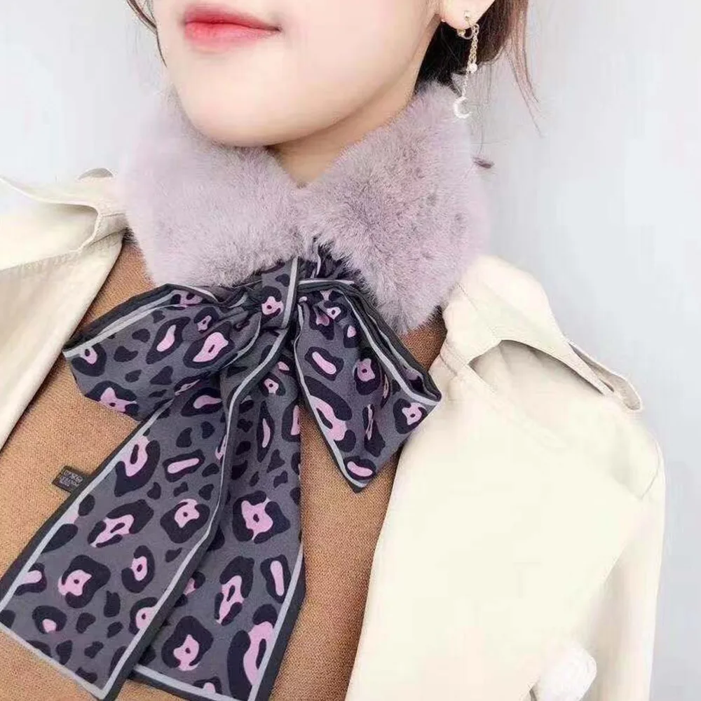 2020 New Fashion Winter Cashmere Scarf For Women Girls Silk Bow-knot Warm Fur Collar Thick Pashmina Female Scarves Sjaal Foulard |