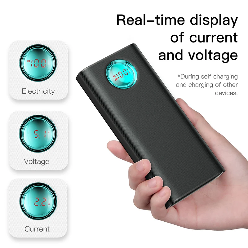 Kaufen Baseus 20000mAh Power Bank Für iPhone Samsung Huawei Typ C PD Schnelle Lade + Quick Charge 3,0 USB Power externe Batterie