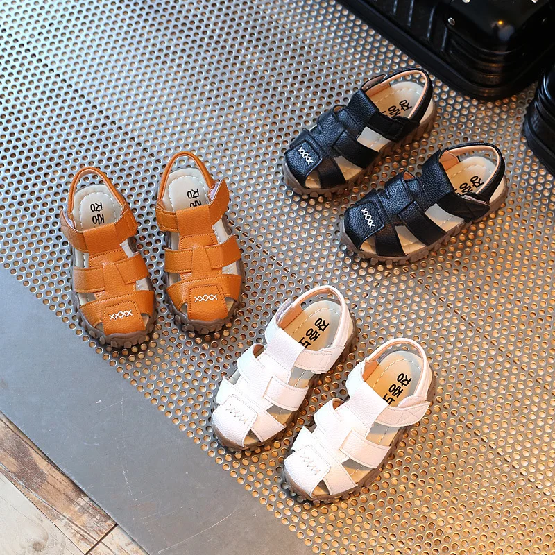 

Leather Sandals Boy 2018 Soft Leather Summer New Boys Girls Sandals Children Sports Sandals Princess