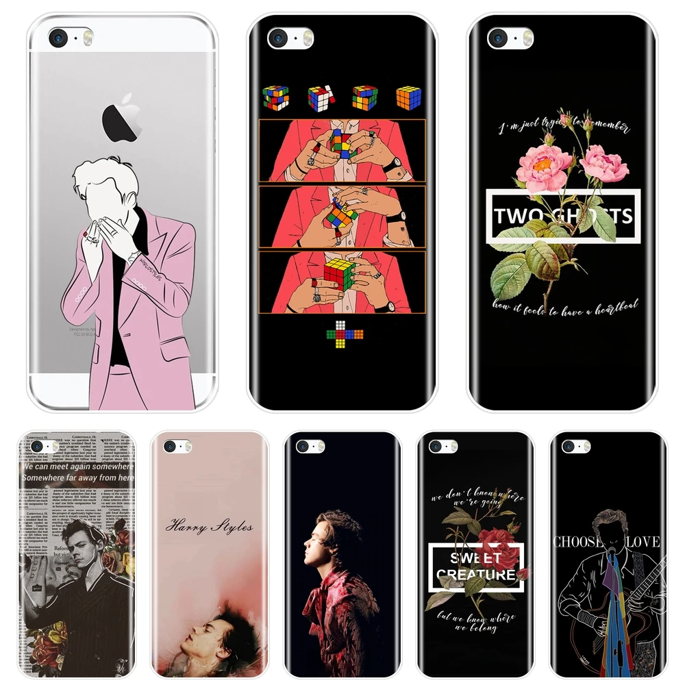 

Back Cover For Apple iPhone 4 4S 5 5C 5S SE Silicone Soft Cool Men One Direction Harry Styles Case For iPhone 4 5 S Phone Case