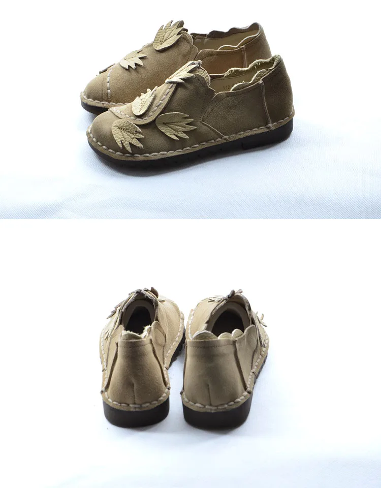 HUIFENGAZURRCS-Национальная обувь ручной работы из натуральной кожи; художественная и художественная женская обувь; тонкие туфли для отдыха на плоской подошве