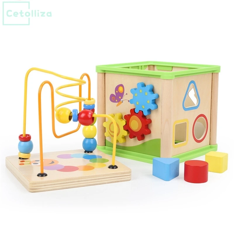 Wooden Early Educational Toys 5 in 1 Activity Cube Baby Early Learning Toy Time Clock Cognize Children Joy Funny Gift Wooden Early Educational Toys 5 in 1 Activity Cube Baby Early Learning Toy Time Clock Cognize Children Joy Funny Gift