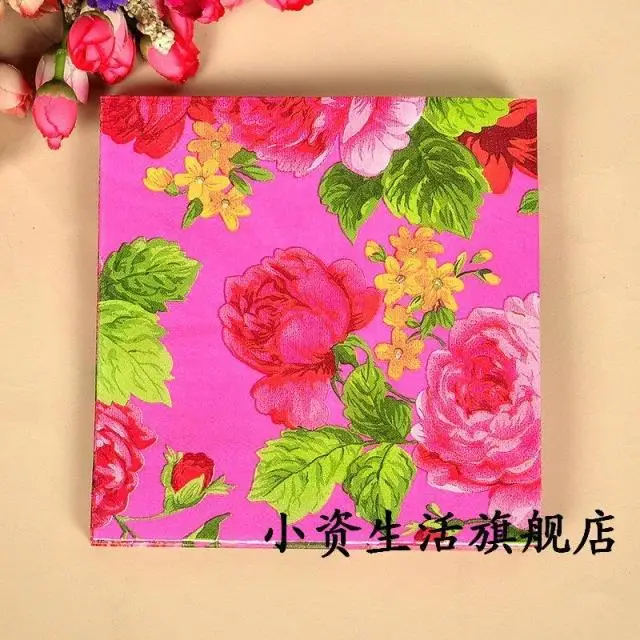 food grade floral paper napkins flower festive party tissue napkins decoupage decoration paper 33cm - Decorative Paper Napkins food grade floral paper napkins flower festive party tissue napkins decoupage decoration paper 33cm - Decorative Paper Napkins