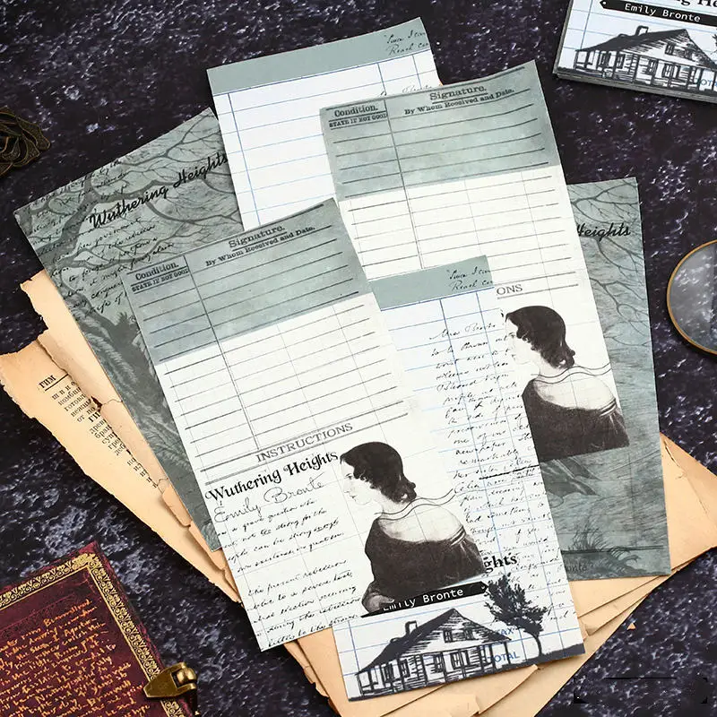 Mr paper, 24 шт./лот, 12 видов конструкций, винтажный стиль, известный писатель, женские писатели, блокноты для заметок, креативные, вычурные, вкладыши, блокноты для заметок - Цвет: Emily Bronte