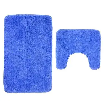 

NEW 2 PIECE BATH & PEDESTAL MAT TOILET SET NON SLIP MACHINE WASHABLE BATHMAT SET