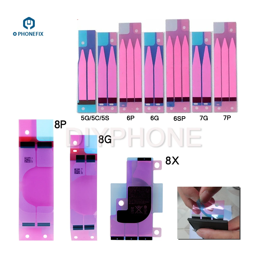 10 шт. Набор для ремонта батареи теплоотвод наклейка лента клейкая наклейка полоски клей запасные части для iPhone 6 6P 6S 7 7P 8 8P X