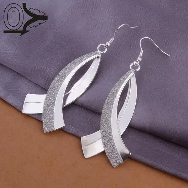 

Free Shipping!!Wholesale Silver Plated Earring,Wedding Jewelry Accessories,Fashion Scimitar Sand Women Silver Earrings