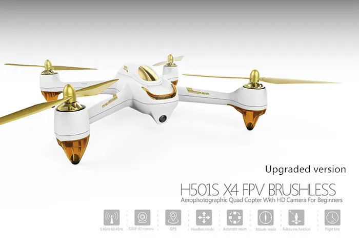 Обновленная версия Hubsan H501S X4 Радиоуправляемый Дрон 5.8 Г FPV-системы 10CH бесщеточный с 1080 P HD Камера GPS Радиоуправляемый квадрокоптер следуй за мной режим дроны