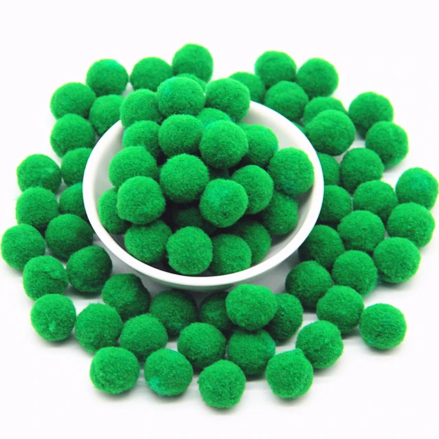 Green Pompom 8/10/15/20/25/30mm Round Pom Poms Fur Balls DIY Toys Crafts  Pompoms for Kids Wedding Home Garment Decoration 20g - AliExpress