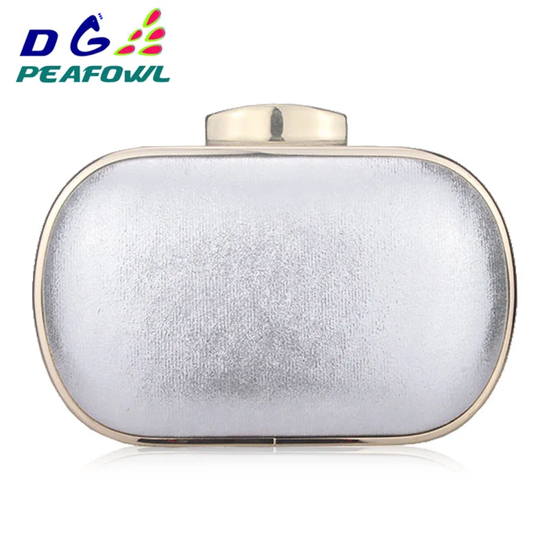 Women Fashion pouch Silver Sequin samll Hardcase Wedding Bridal Metal Clutch Shoulder Handbags Dinner Purse Evening Clutch Bag