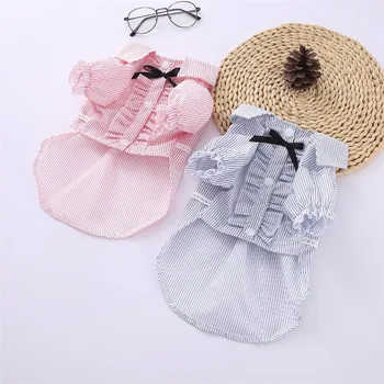 

Pet Dog Clothes Sweet Pink Small Dog Jacket Clothes Soft Summer stripe Dog Vest Clothes Pet Dog Cotton Puppy Shirts T-shirt Cat