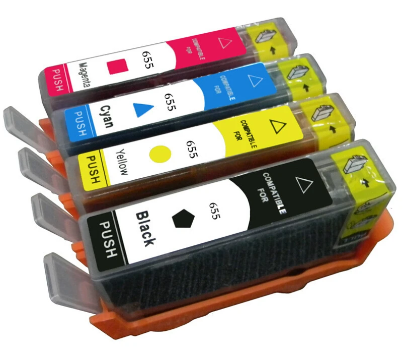 

for HP Printer Ink with Chip for HP 655, Ink Cartridges for HP deskjet 3525 4615 4625 for HP655 CZ109AE CZ110AE CZ111AE CA112AE