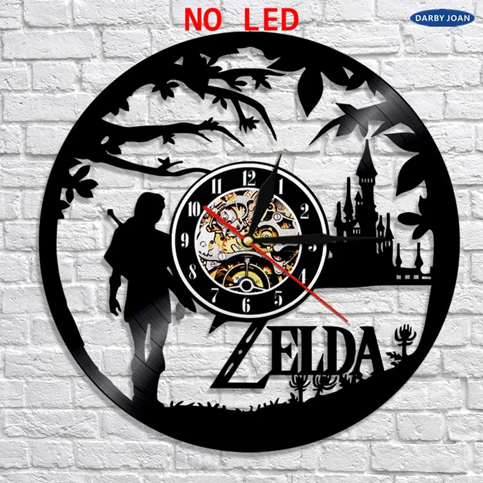 NO LED Legend of Zelda ручной работы светодиодный виниловые часы изменение цвета освещения LP настенный светильник дистанционное управление подсветка классный подарок для гостиной - Цвет: NO LED