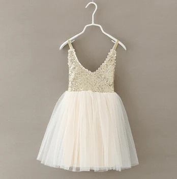 

Elegant Sequins V-neck Evening dress costume Girl Clothing Party TUTU Dress Kid Gold Sequined party gown 5pcs/lot