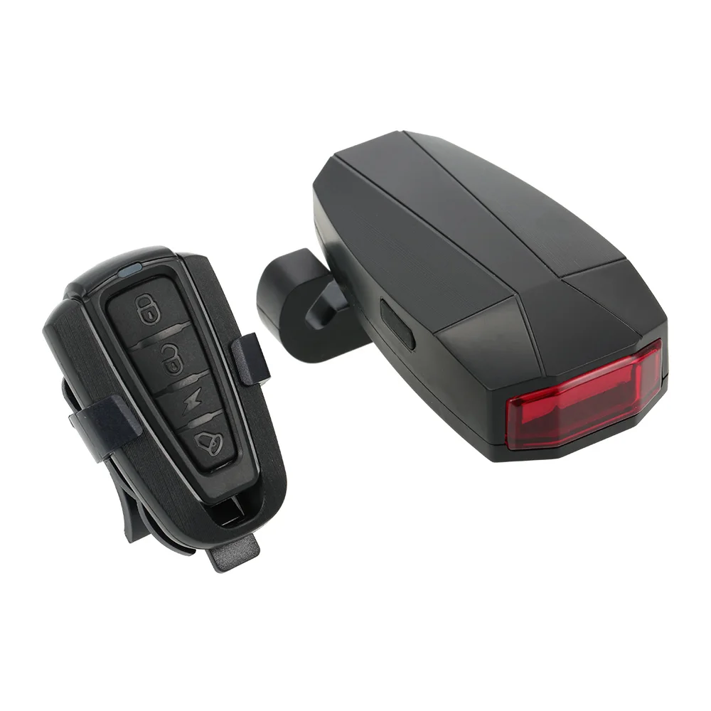 Top Bike Taillights Intelligent Anti-Theft Bicycle Alarm LED Cycling Strobe Warning Electric Bell with Wireless Remote USB 13