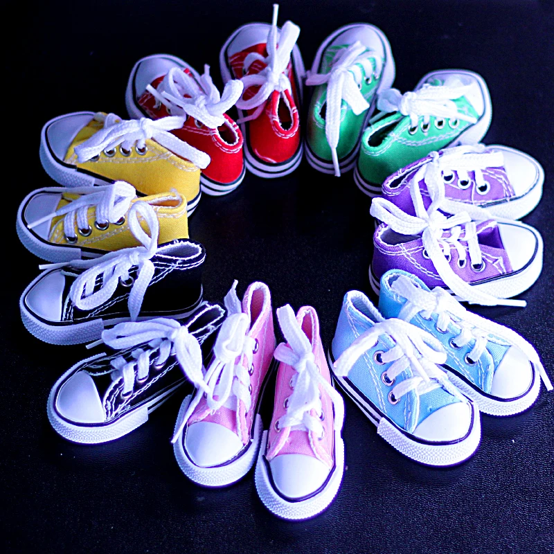 

1pair Doll Accessories Assorted Colors 7.5cm Canvas Shoes For 1/4 BJD Doll & Mini Doll Shoes &16 Inch Sharon doll Boots